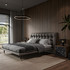 Кровать с решеткой отделка экокожа PU162, черный матовый лак, латунь от MOD INTERIORS, 1-я фотография мини Кровать с решеткой отделка экокожа PU162, черный матовый лак, латунь от MOD INTERIORS, MDI.BD.ALT.1, 1-я фотография мини