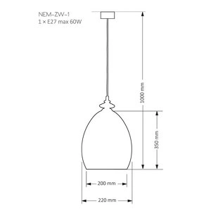 Светильник Nemi люстра 1 рожок Kutek mood, никель, NEM-ZW-1(N)